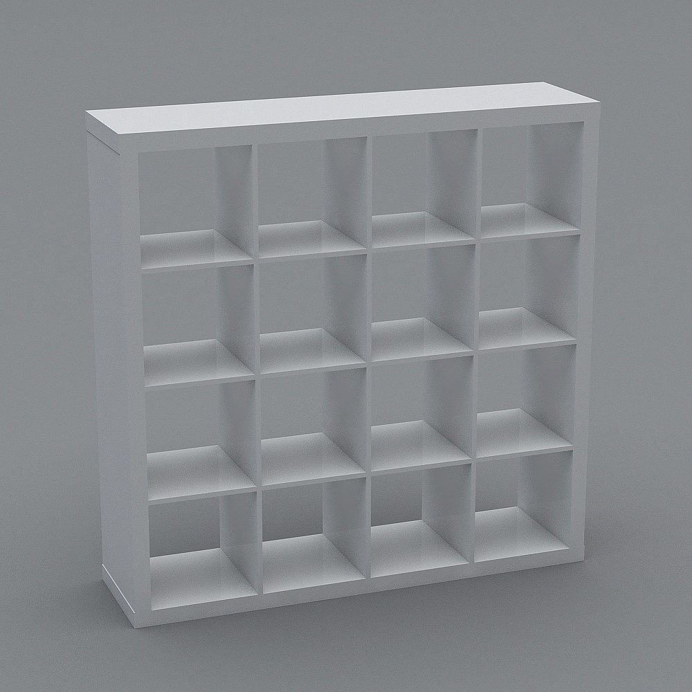 Modern Minimalist 3D Bookshelf Model