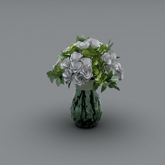 Elegant Hydrangea Glass Vase 3D model for Creative Projects