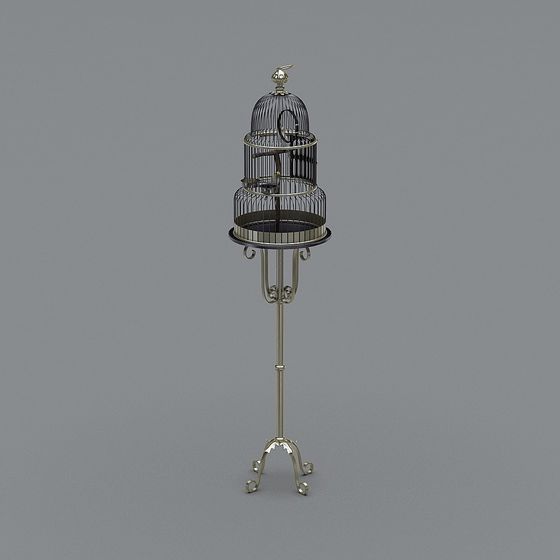 Vintage Birdcage 3D model with Elegant Design