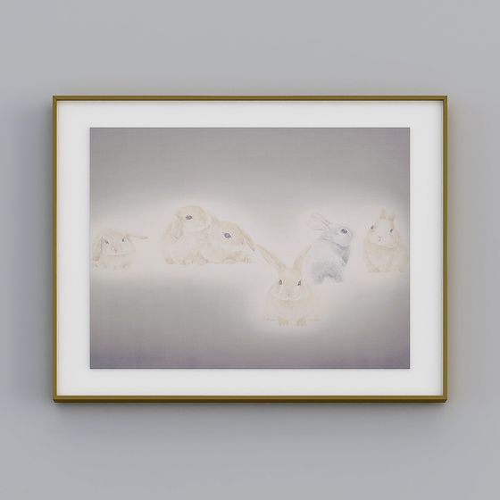 Morning Mist Rabbits 3D model