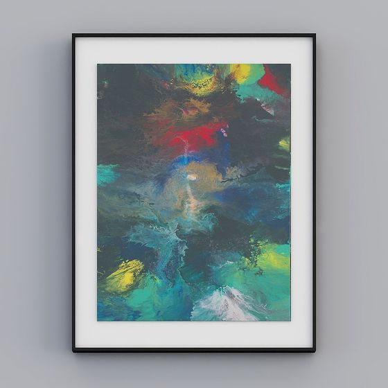 Vibrant Abstract Art 3D Model in Low-Poly Style