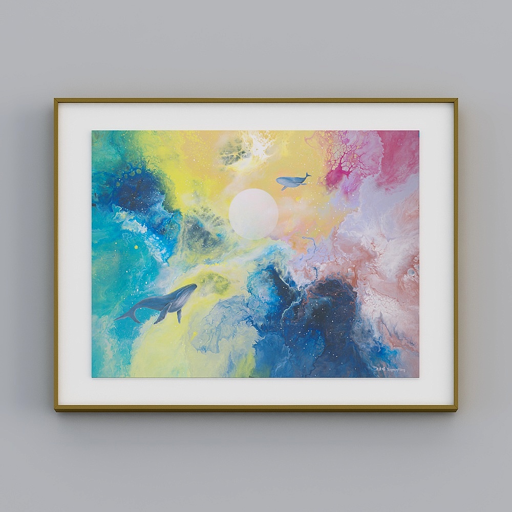 "Fuyun Art" BBA125 modern mash-up light luxury trend cartoon living room Xuanguan kitchen bedroom decoration painting