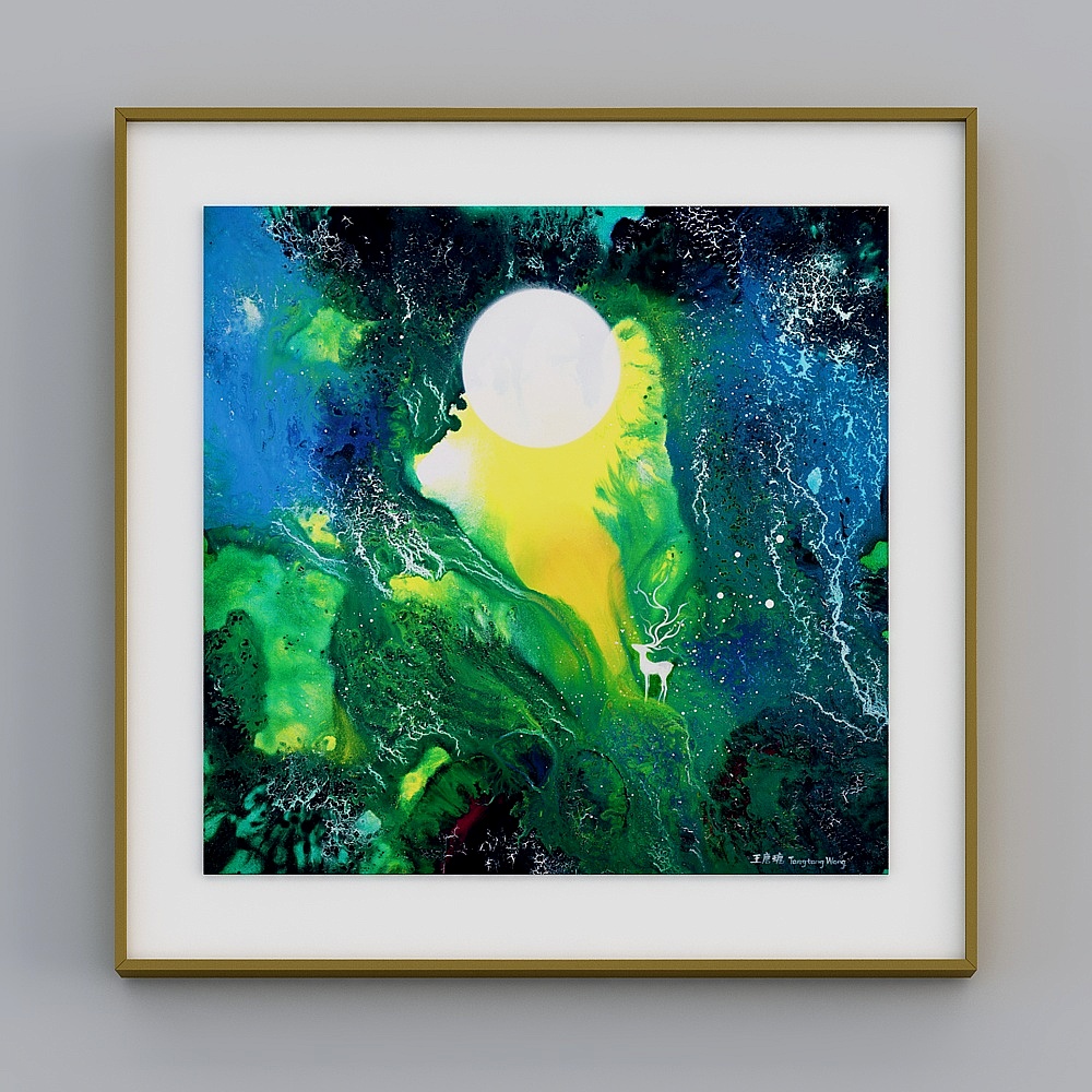 "Floating Cloud Art" - BBA - Modern - Wang Tang Sugar "Mystery Garden Moon" - 140 - Modern Hanging Living Room Bedroom Hyunguan Kitchen Decoration Painting"