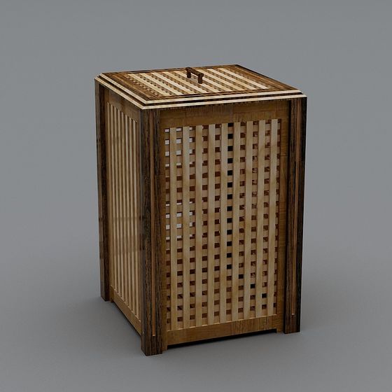 Lattice Wood Cabinet 3D model