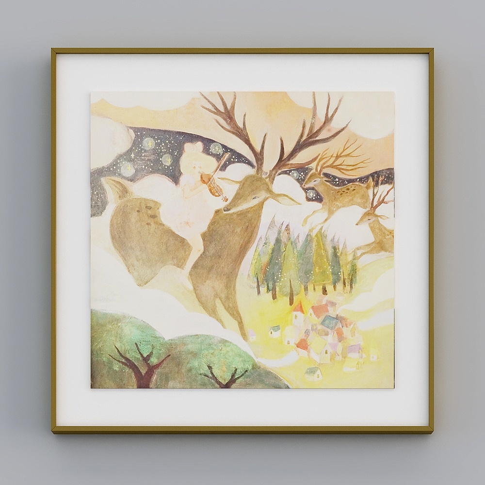 "Fuyun Art" BBA165 modern mash-up light luxury trend cartoon living room Xuanguan kitchen bedroom decoration painting