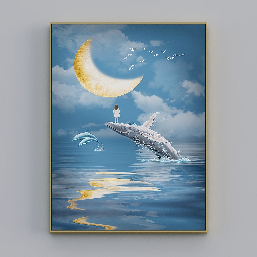Courtesy full house with painting - guest restaurant Xuanguan decoration painting - single - Moonlight lover A