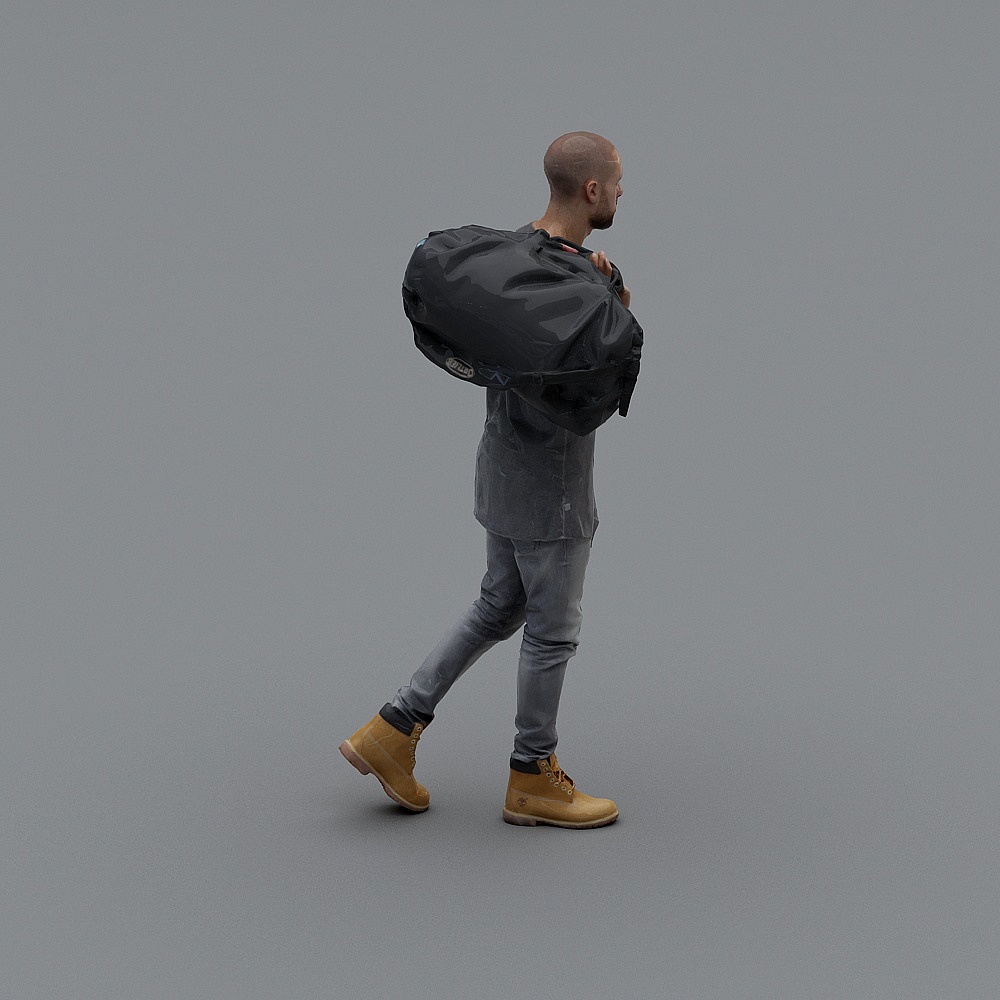 Walking Backpacker 3D model