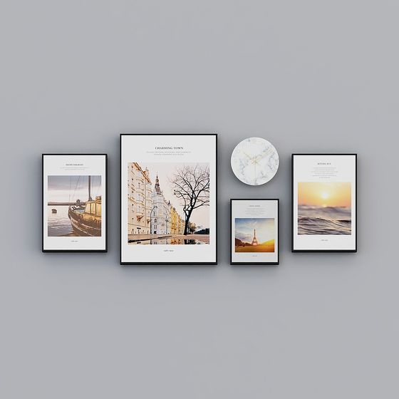 Elegant Wall Art Gallery Set 3D model