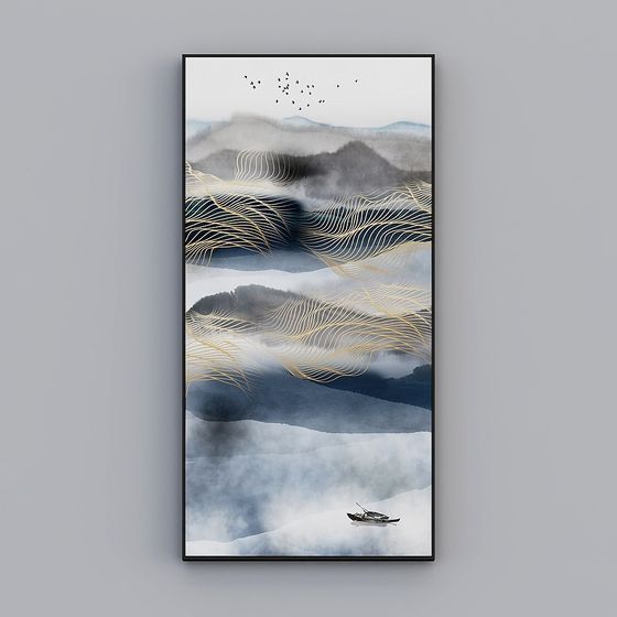 Misty Lonely Boat 3D model