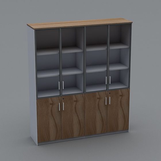 Modern Low-Poly Bookshelf 3D model