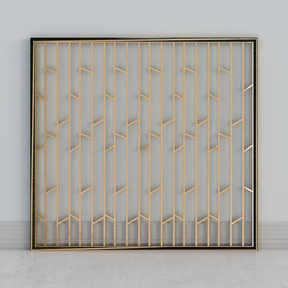 Elegant Geometric 3D Model with Metallic Finish