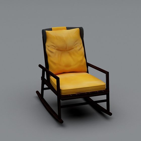 Charming Low-Poly Rocking Chair 3D model