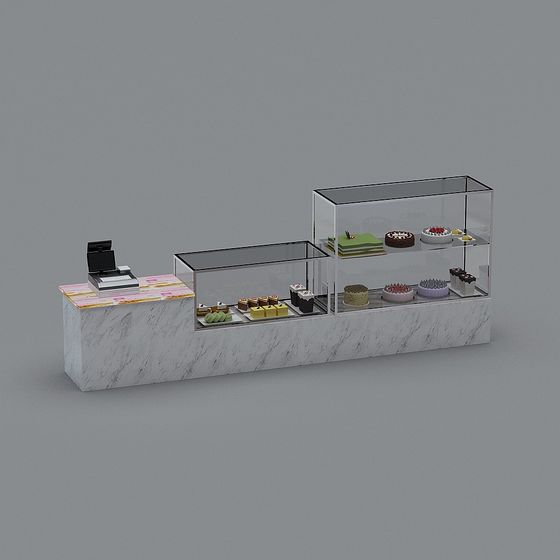 Charming Bakery Counter 3D Model for Creativity