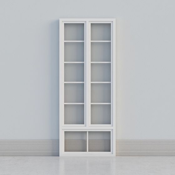 Minimalist Glass Door Showcase 3D model