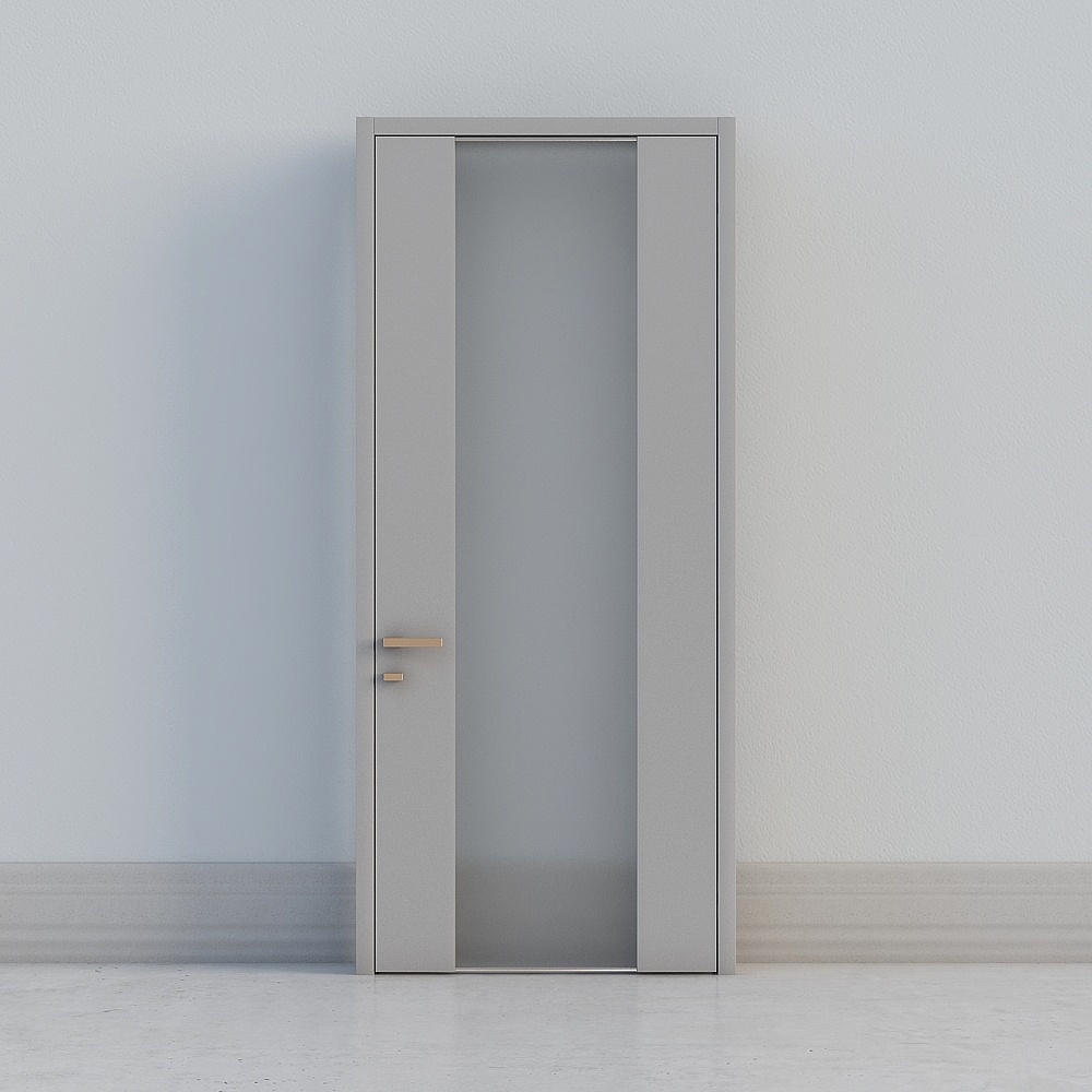modern grey windowed door