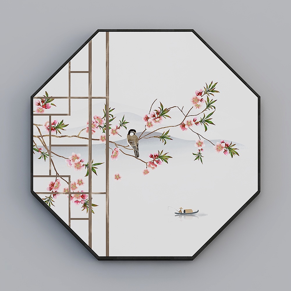 Courtesy full house with painting - new Chinese-style Xuanguan decorative painting - single-link - idle court A