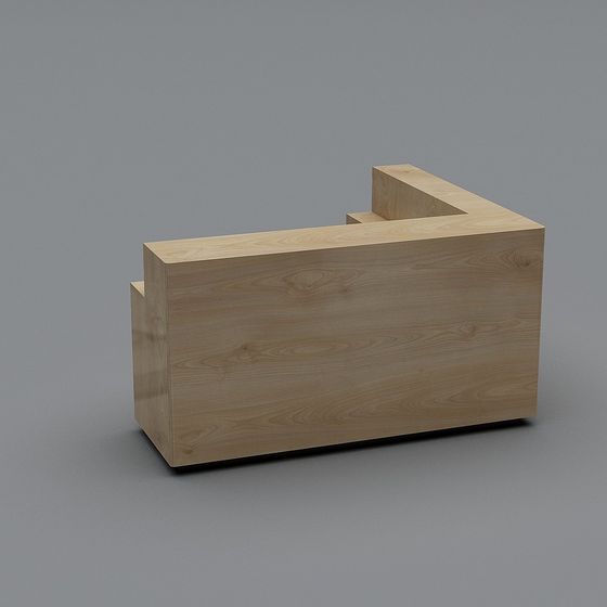 L-Shaped Reception Desk 3D model