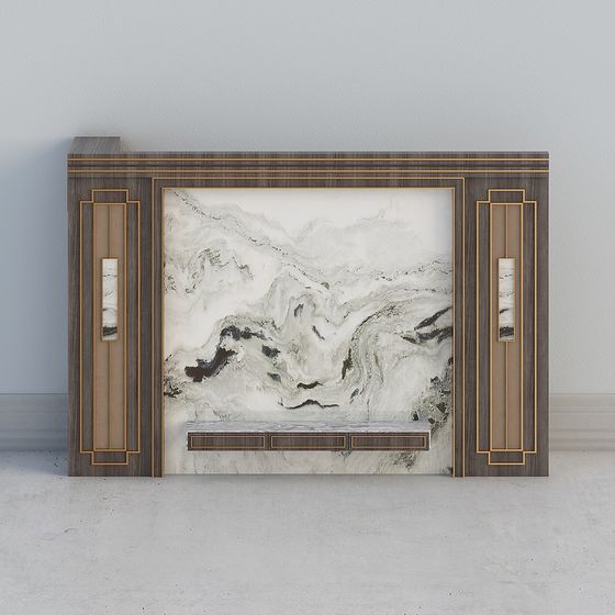 Art Deco Marble Panel 3D model