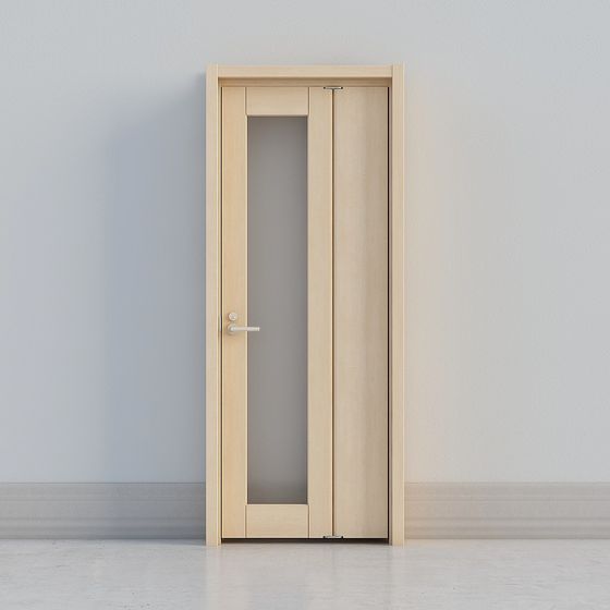 Elegant Low-Poly Wooden Door 3D Model
