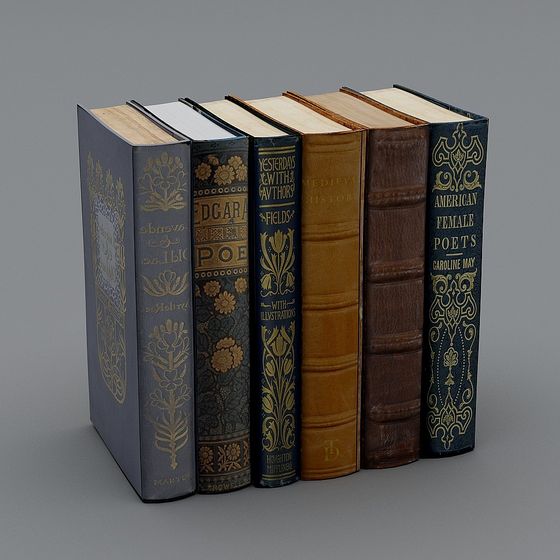 Vintage Books 3D model for Timeless Elegance