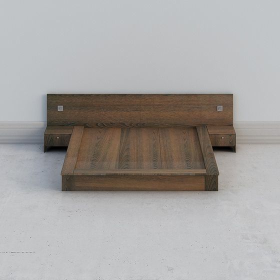 Stylish Low-Poly Bed Frame 3D model for Modern Spaces