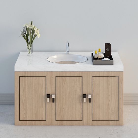 Modern Minimalist Bathroom Vanity 3D model