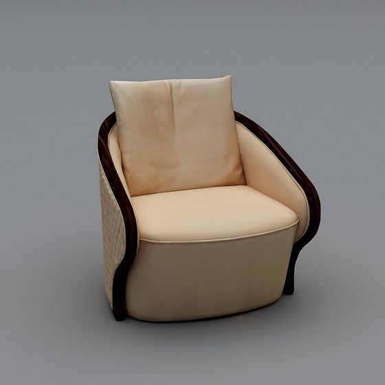 Elegant Low-Polygon Sofa Chair 3D model
