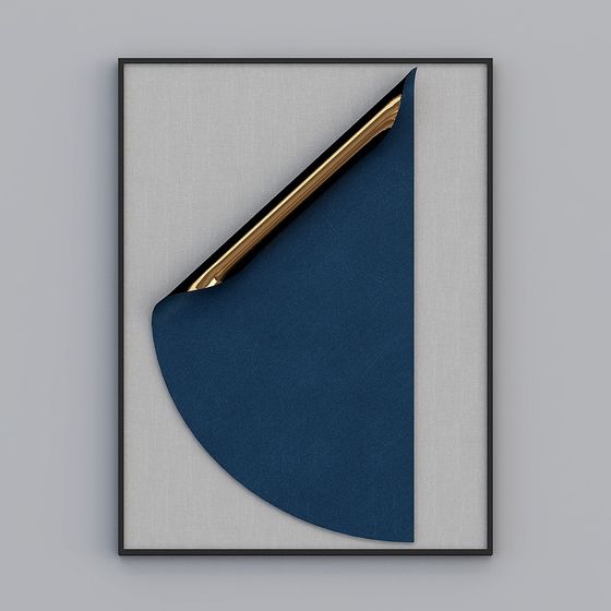 Origami Art 3D Model – Low-Poly Navy Blue Design