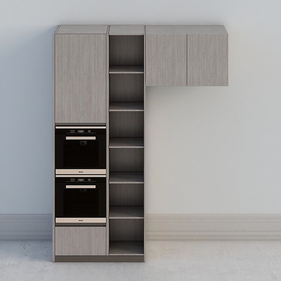 Modern Low-Poly Kitchen Storage Cabinet 3D model