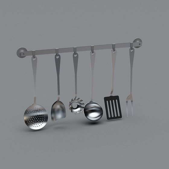 Stylish Hanging Kitchen Tools Rack 3D model