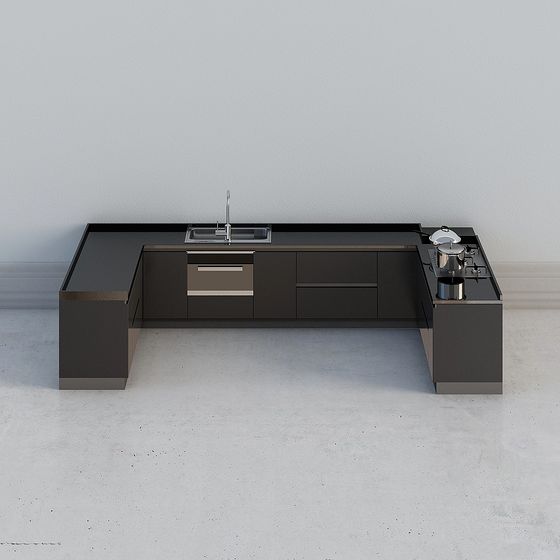 Modern Minimalist Kitchen 3D model