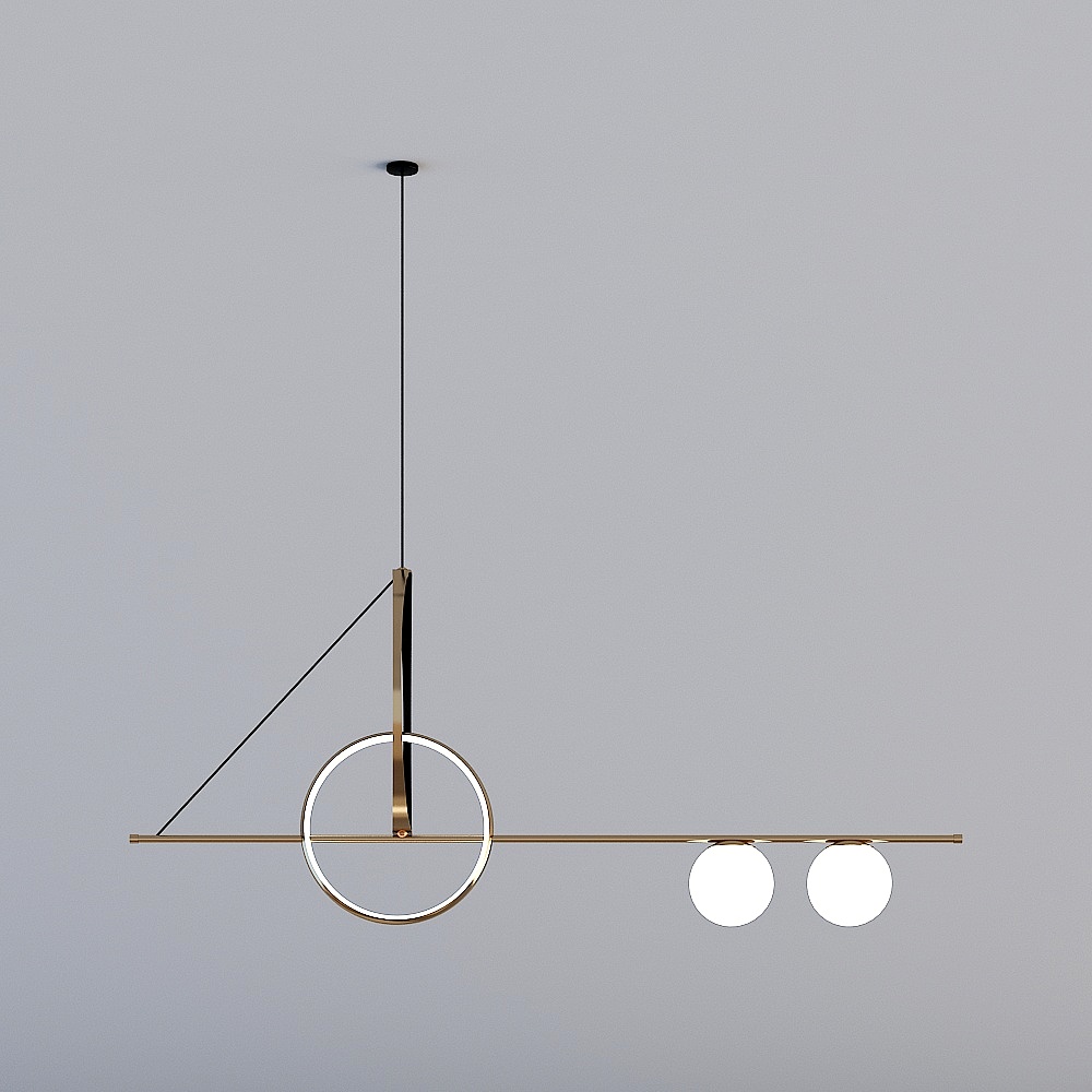 Suspended Geometric Light Fixture 3D model