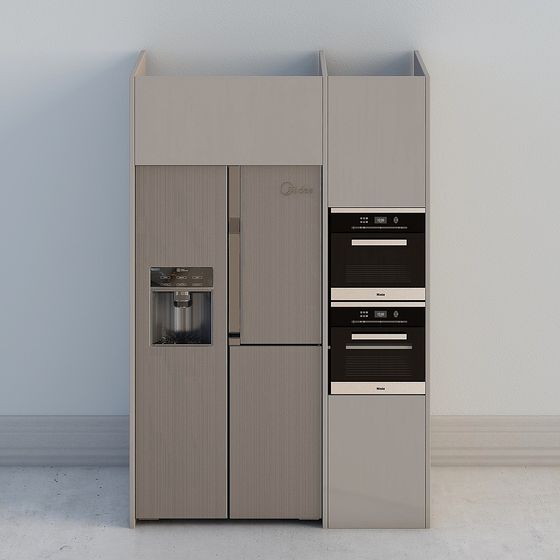 Modern Refrigerator and Oven Combo 3D model