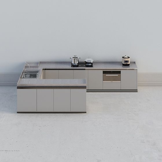 Elegant Kitchen 3D model for Contemporary Spaces