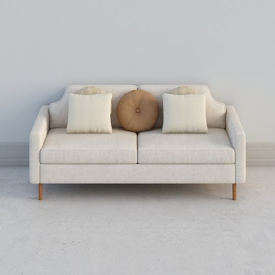 Modern Low-Polygon Sofa 3D Model