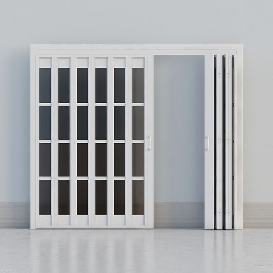 Modern Glass Partition Door 3D model