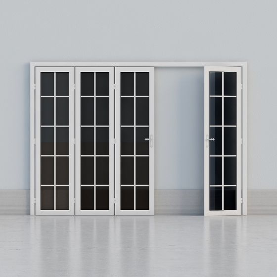 Glass Folding Door 3D model for Modern Design