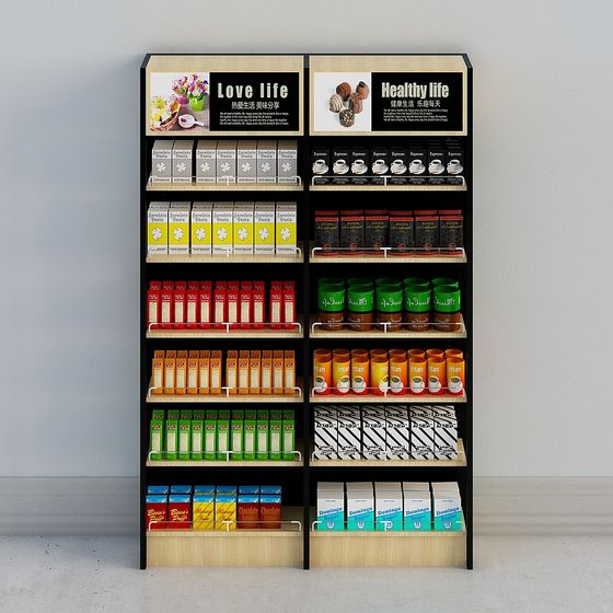 Stylish Low-Polygon Retail Shelf 3D model