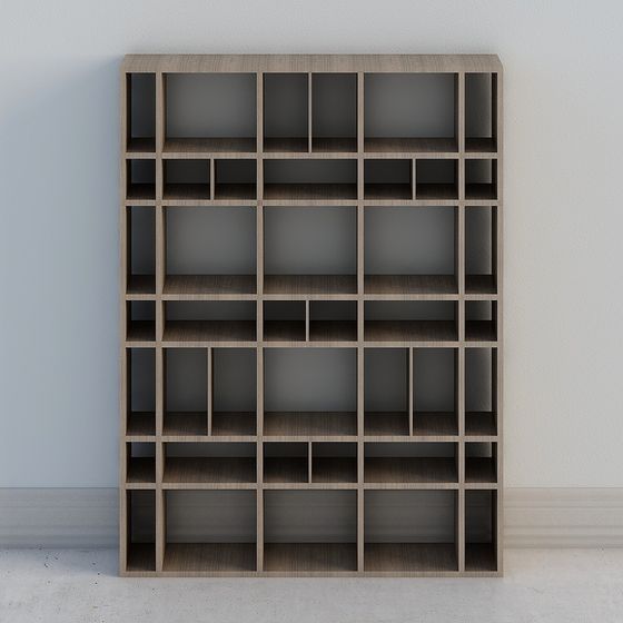Wood Color Shelf Cabinet Combined Cabinet 3D Model