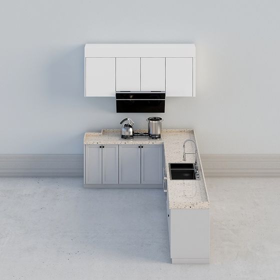Modern Minimalist Kitchen Cabinet 3D model