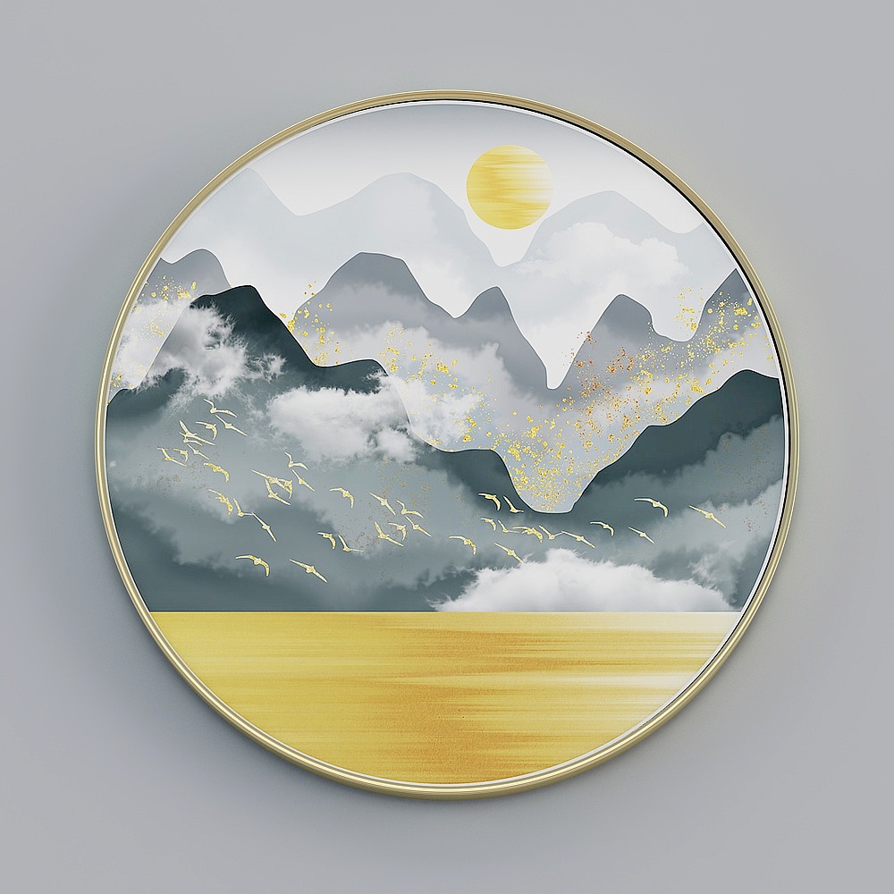 Courtesy full house with painting - modern living room Xuanguan decoration painting - single - Splendid Mountain River F