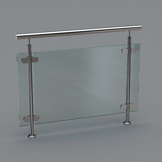 Modern Glass Railing 3D model