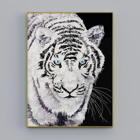 Stunning White Tiger 3D Model for Creative Projects