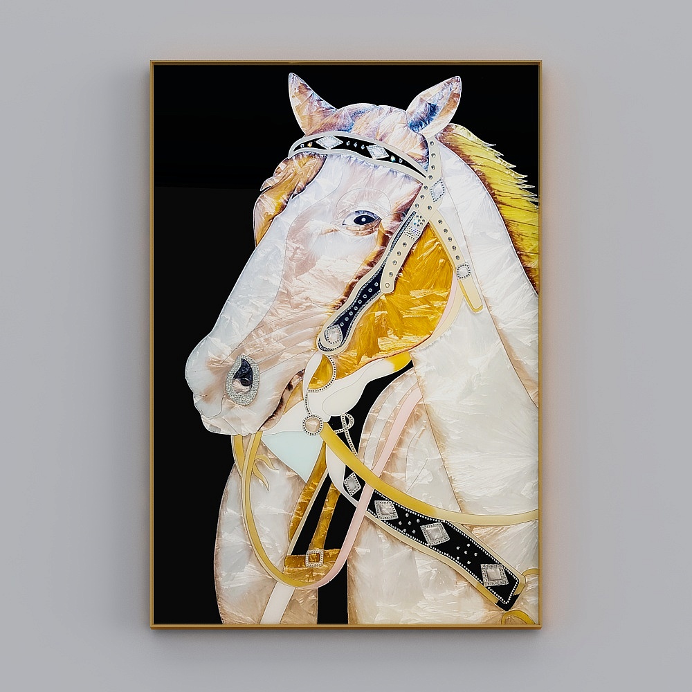 The whole house is equipped with paintings - color - war horses