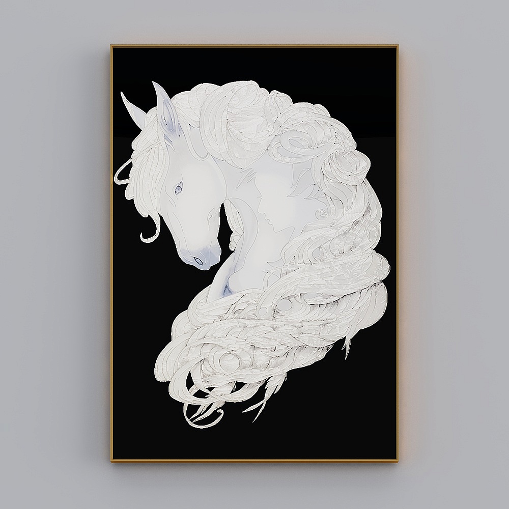 The whole house is painted - colorful - white horse