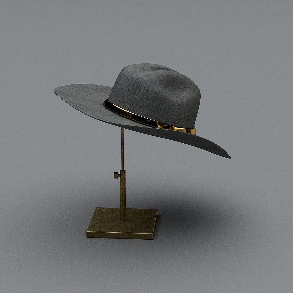 Classic Gentleman's Gray Hat 3D model