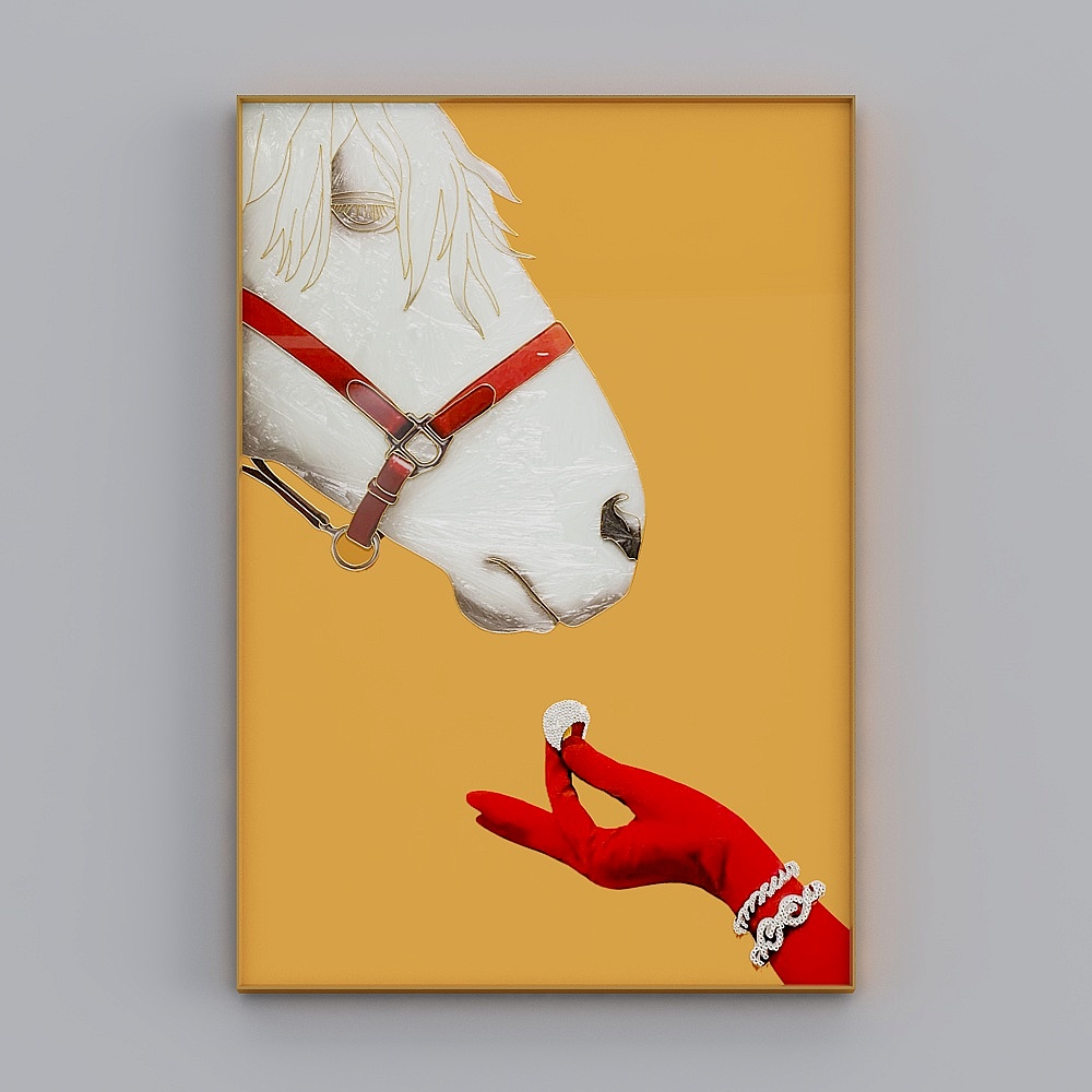 Courtesy of the whole house with painting - color - beautiful horse