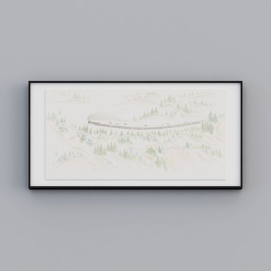 Snowy Train 3D model for Creative Projects