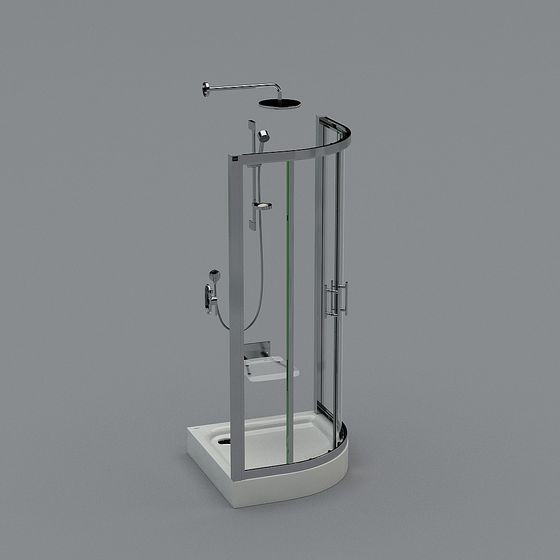 Modern Minimalist Shower Room 3D model