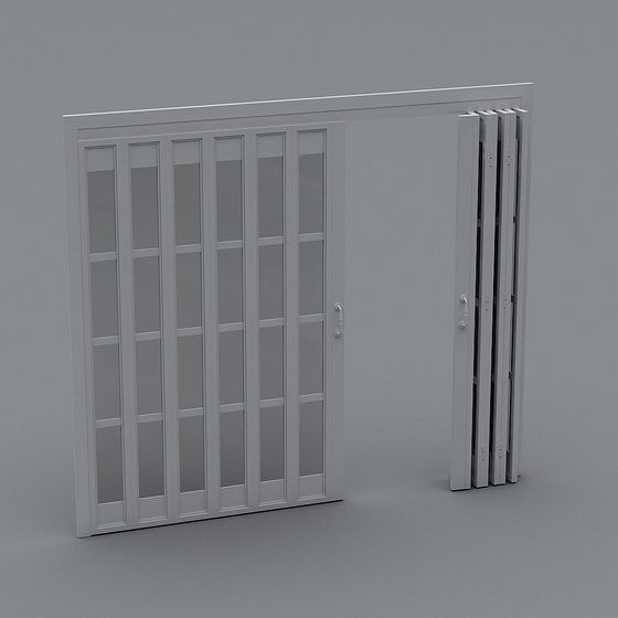 Elegant Low-Poly Folding Door 3D model